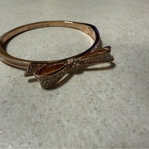 Kate Spade Rose Gold Bow Bracelet with Crystals